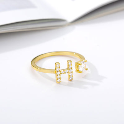 A-Z 26 Letter Adjustable Couple Wedding Rings