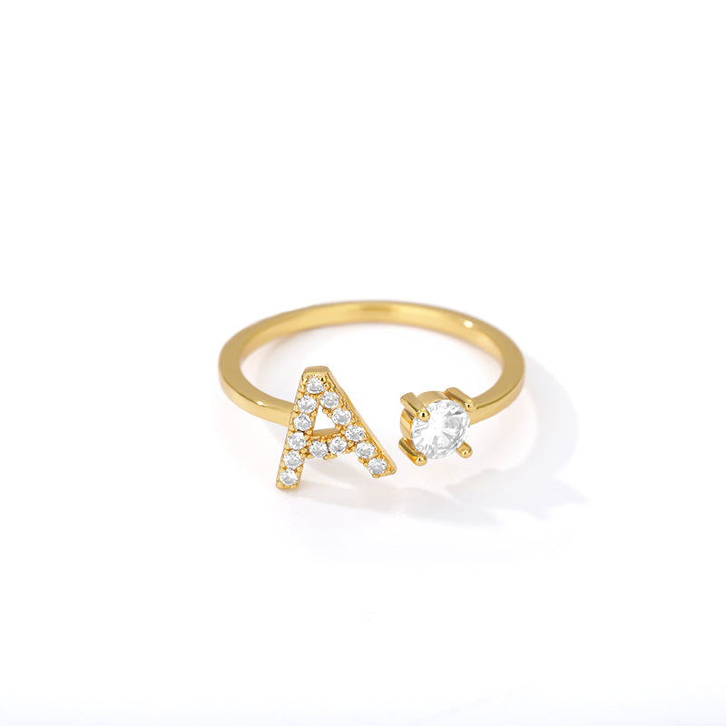 A-Z 26 Letter Adjustable Couple Wedding Rings