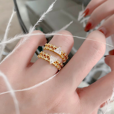 Triangle Double Index Finger Ring Women