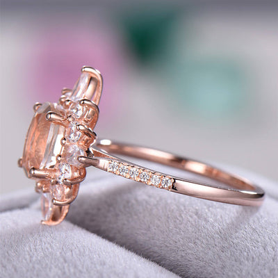 Flower Rings With Unique Snowflake Design Rose Gold Women Finger Ring