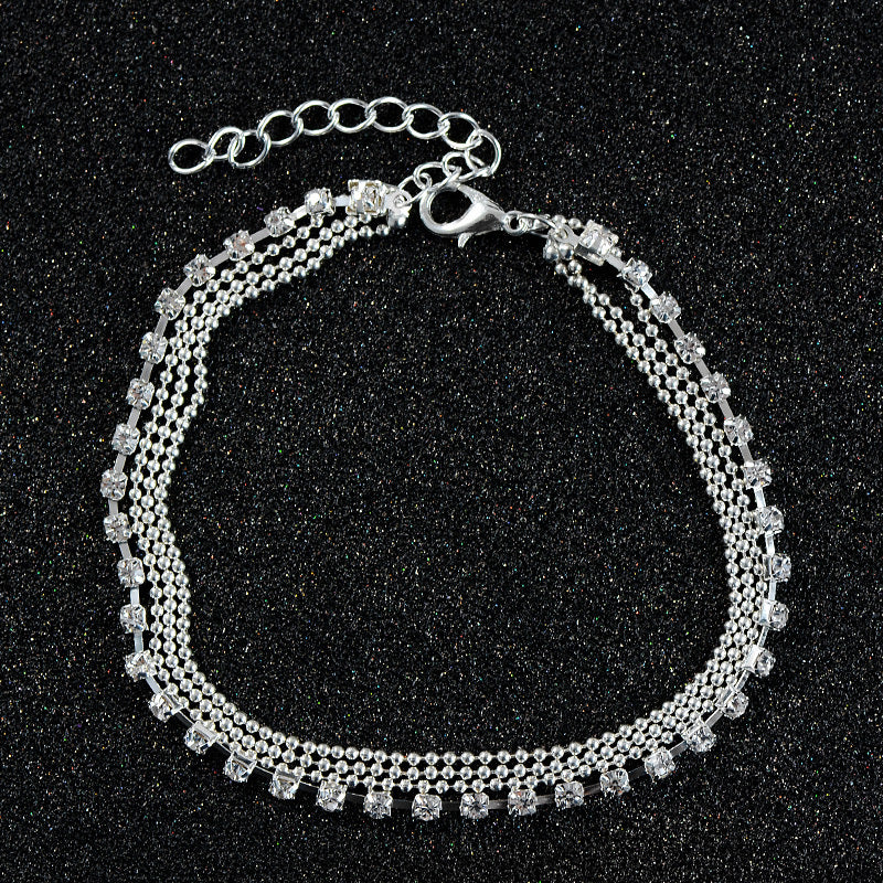 Multilayer  Crystal Anklet Foot Chain Charm Anklets