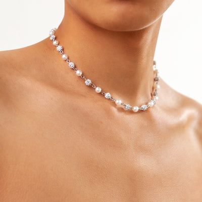 Simple Elegant Stitching Pearl Necklace For Women