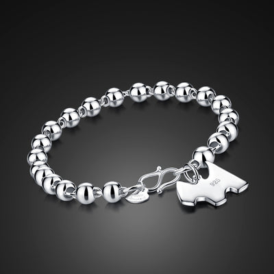 Silver Buddha Bead Bracelet For Women