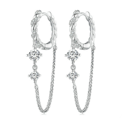 Platinum Plated Delicate Tassel Earrings For Women