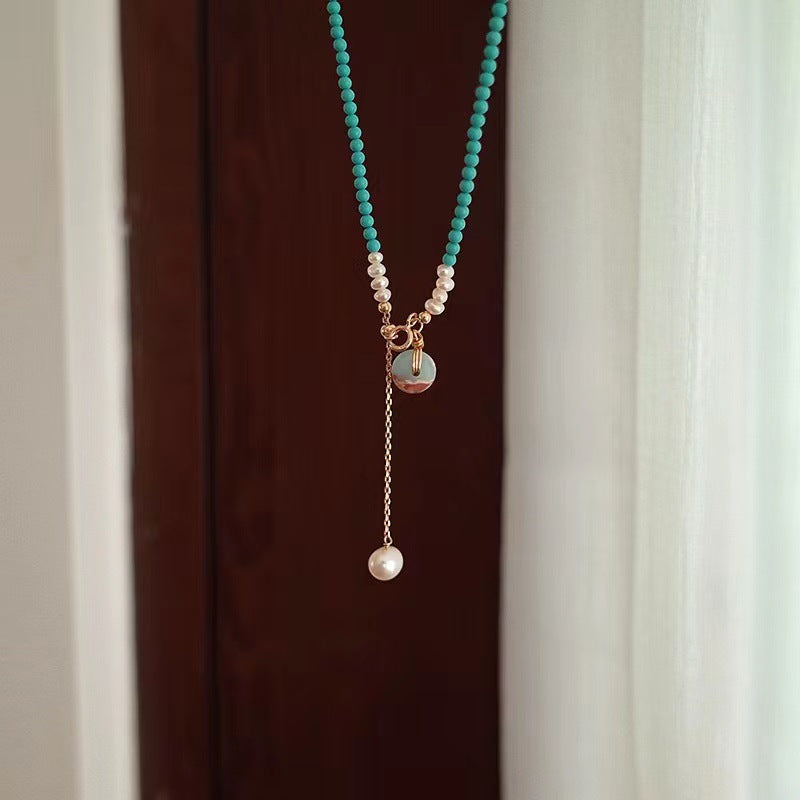 Natural Turquoise Necklace For Women Light Luxury