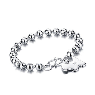 Silver Buddha Bead Bracelet For Women