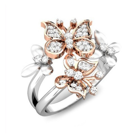 Romantic Wedding  Butterfly Rings Women Engagement Jewelry Gift