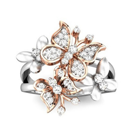 Romantic Wedding  Butterfly Rings Women Engagement Jewelry Gift