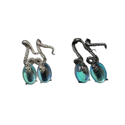 Moonstone Snake Earrings For Women