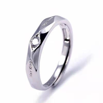 Couple Rings Open Mouth White Gold Plated Men And Women