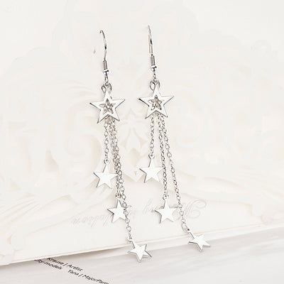 Elegant Pentagram Tassel Earrings For Women